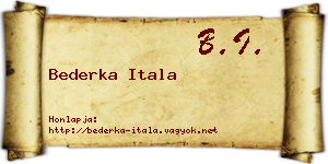 Bederka Itala névjegykártya